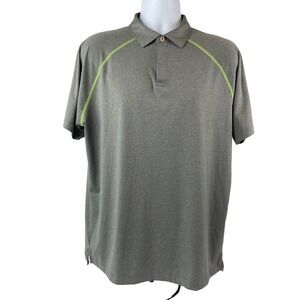 Peter Millar Crown Sport Polo Shirt Mens Large Gray S/S Golf Shirt The Q Logo
